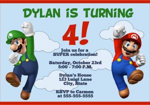 Mario Brothers Birthday Invitations Super Mario Birthday Invitations Bagvania Free Printable