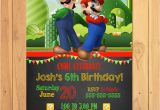 Mario Brothers Birthday Invitations Super Mario Brothers Invitation Chalkboard Super Mario