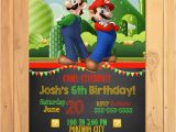 Mario Brothers Birthday Invitations Super Mario Brothers Invitation Chalkboard Super Mario