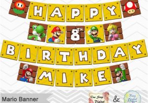 Mario Happy Birthday Banner Printable Super Mario Banner Super Mario Birthday Party