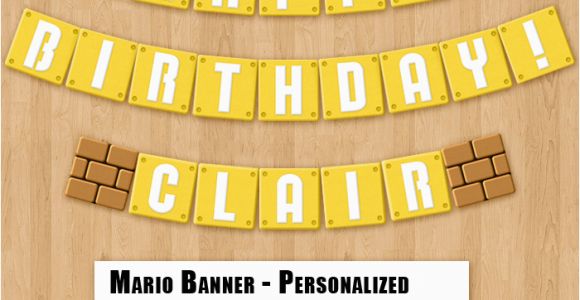 Mario Happy Birthday Banner Super Mario Bros Birthday Banner Printable