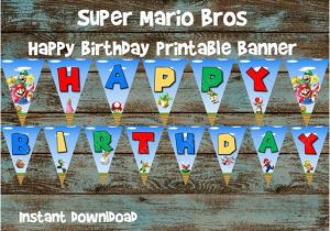 Mario Happy Birthday Banner Super Mario Bros Printable Happy Birthday by