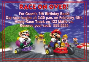 Mario Kart Birthday Invitations Digital Mario Kart Birthday Invitation You Print Thank You