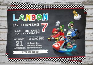 Mario Kart Birthday Invitations Mario Kart Birthday Party Invitation Super Mario Birthday