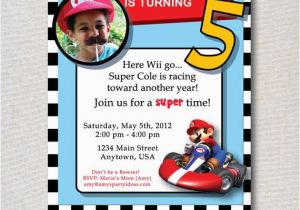 Mario Kart Birthday Invitations Mario Kart Birthday Party Super Mario Birthday Super