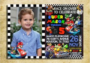 Mario Kart Birthday Invitations Mario Kart Invitation Mario Kart Birthday Party Chalkboard