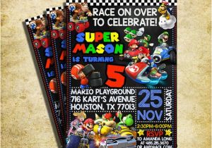 Mario Kart Birthday Invitations Mario Kart Invitation Mario Kart Chalkboard Birthday Invite