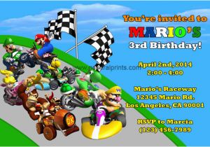 Mario Kart Birthday Invitations Super Mario Invitations Birthday Party Invites