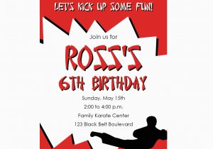 Martial Arts Birthday Invitations Karate Birthday Invitations for Kids Bagvania Free