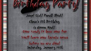 Martial Arts Birthday Invitations Karate Martial Arts Birthday Party Invitation