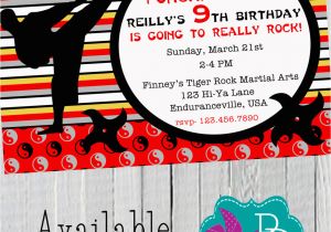 Martial Arts Birthday Invitations Martial Arts Birthday Invitation Printable 4×6 or 5×7