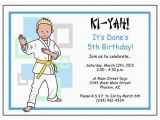 Martial Arts Birthday Invitations Martial Arts or Karate Kid Birthday Party Invitation Boy