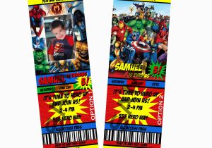 Marvel Avengers Birthday Invitations Marvel Heroes Birthday Party Ticket Invitation 8 Options