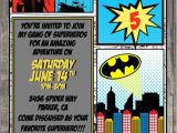 Marvel Superhero Birthday Invitations Batman Birthday Party Invitation Comic Superhero Marvel