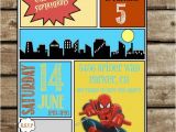 Marvel Superhero Birthday Invitations Spiderman Birthday Party Invitation Comic Superhero Marvel