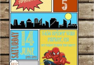 Marvel Superhero Birthday Invitations Spiderman Birthday Party Invitation Comic Superhero Marvel