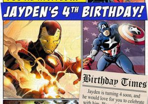 Marvel Superhero Birthday Invitations Superhero Custom Birthday Invitation Marvel Comics