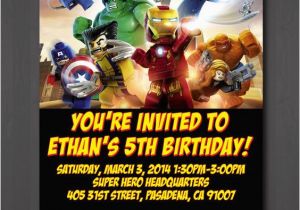 Marvel Superhero Birthday Invitations This Shop On Etsy Sells Lego Marvel Superheroes themed