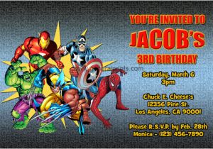 Marvel Superhero Birthday Party Invitations Marvel Superhero Invitations General Prints