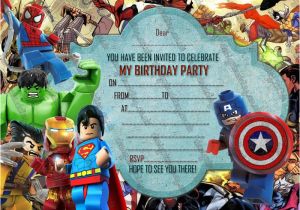 Marvel Superhero Birthday Party Invitations New Boys Birthday Party Invitations Lego Hero Lego Marvel