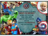Marvel Superhero Birthday Party Invitations Personalized Lego Marvel Heroes Invitations Thank You Cards