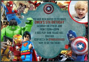 Marvel Superhero Birthday Party Invitations Personalized Lego Marvel Heroes Invitations Thank You Cards
