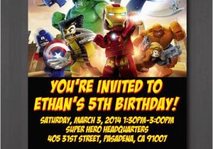 Marvel Superhero Birthday Party Invitations This Shop On Etsy Sells Lego Marvel Superheroes themed