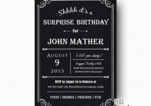 Masculine Birthday Invitations Adult Surprise Birthday Invite Male Birthday Invitations