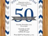 Masculine Birthday Invitations Masculine Birthday Party Invitation Navy Grey Chevron 50th