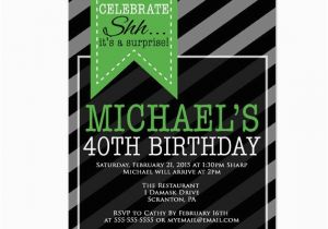 Masculine Birthday Invitations Surprise Party 40th Birthday Invitation Mens by Purplechicklet