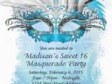 Masquerade Ball Birthday Party Invitations Diy Ice Blue Masquerade Ball Invitation Sweet 16 Party