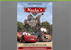 Mater Birthday Invitations Cars Lightning Mcqueen and Mater Birthday Invitation