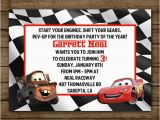 Mater Birthday Invitations Customized Birthday Invitation Disney Cars Lightening