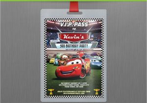 Mater Birthday Invitations Disney Cars Lightning Mcqueen and Mater Vip Pass Birthday