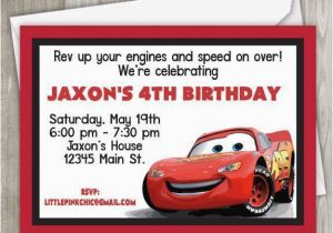 Mcqueen Birthday Invitation Cards Cars Birthday Invitation Lightning Mcqueen Birthday