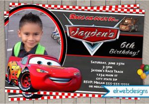 Mcqueen Birthday Invitation Cards Disney Cars Birthday Invitation Lightening Mcqueen