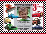 Mcqueen Birthday Invitation Cards Disney Cars Lightning Mcqueen Custom Birthday Invitation