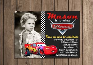 Mcqueen Birthday Invitation Cards Lightning Mcqueen Invitation Card