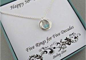 Meaningful 50th Birthday Gifts for Him 50th Birthday Gift for Women Sterling Silver Birthstone