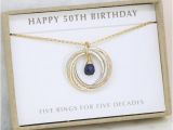 Meaningful 50th Birthday Gifts for Him 50th Birthday Gift Sapphire Necklace 50th Birthday Gift