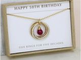 Meaningful 50th Birthday Gifts for Him Garnet Necklace for Her 50th Birthday Gift for Bestfriend