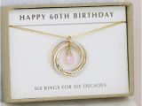 Meaningful 60th Birthday Gifts for Man 60th Birthday Gifts for Women Pink Opal Necklace for October