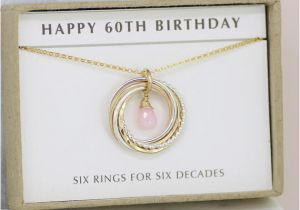 Meaningful 60th Birthday Gifts for Man 60th Birthday Gifts for Women Pink Opal Necklace for October