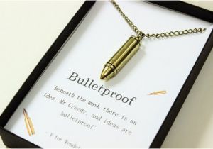 Meaningful Birthday Gifts for Him Bronze Bullet Necklace Gift for Boyfriend Strength by