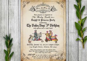 Medieval Birthday Invitations Knight Birthday Party Invitation Printable Medieval Times