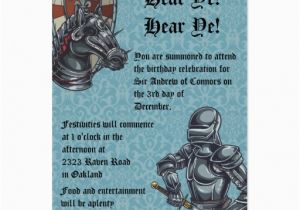 Medieval Birthday Invitations Medieval Knight Birthday Invitation Zazzle