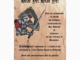 Medieval Birthday Invitations Medieval Knight with Sword and Shield Birthday Card