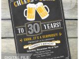 Mens 30th Birthday Invitations Surprise 30th Birthday Invitation Cheers Beers Invite