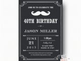 Mens 40th Birthday Invitations 40th Birthday Invitation for Men Printable Birthday