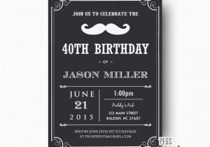 Mens 40th Birthday Invitations 40th Birthday Invitation for Men Printable Birthday